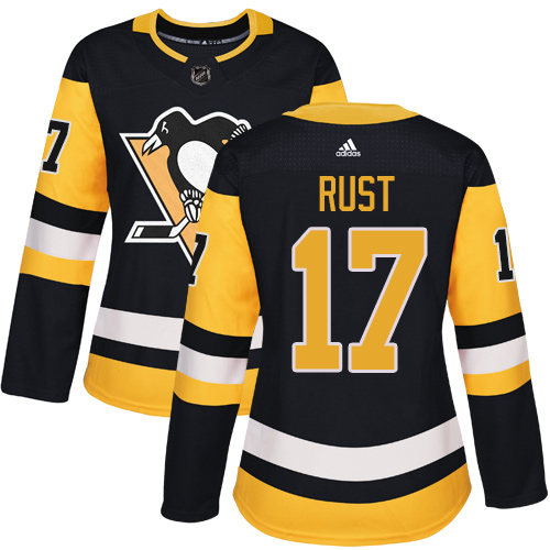 Adidas Penguins #17 Bryan Rust Black Home Authentic Women's Stitched NHL Jersey - Click Image to Close